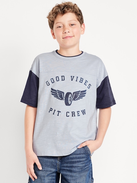 Oversized Short-Sleeve Graphic T-Shirt for Boys
