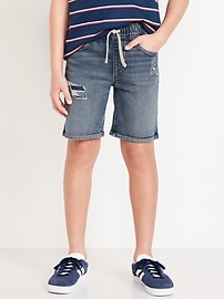Image number 1 showing, Pull-On Built-In Flex Knee Length Jean Shorts for Boys