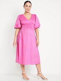 Image number 1 showing, Maternity Waist-Defined Midi Dress