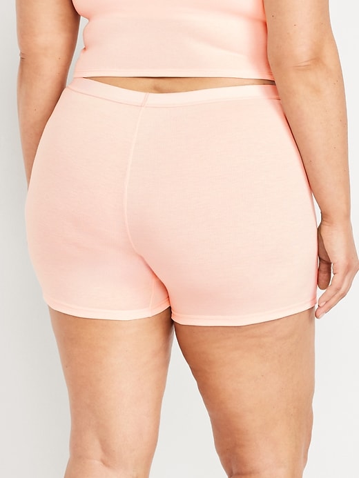 Image number 8 showing, High-Waisted Ribbed Boyshort Briefs -- 3-inch inseam