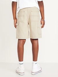 Image number 2 showing, Knee Length Baggy Carpenter Jean Shorts for Boys
