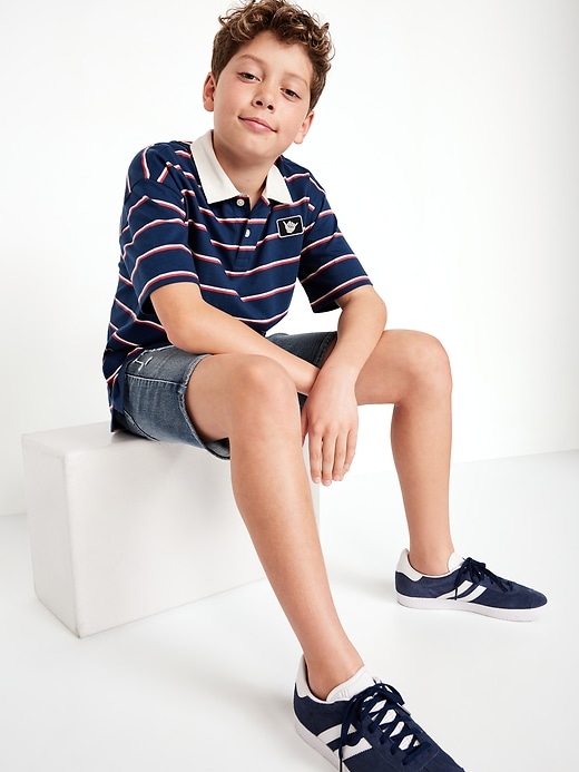 Image number 3 showing, Pull-On Built-In Flex Knee Length Jean Shorts for Boys