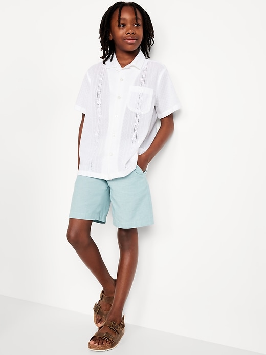 Image number 3 showing, Knee Length Linen-Blend Shorts for Boys