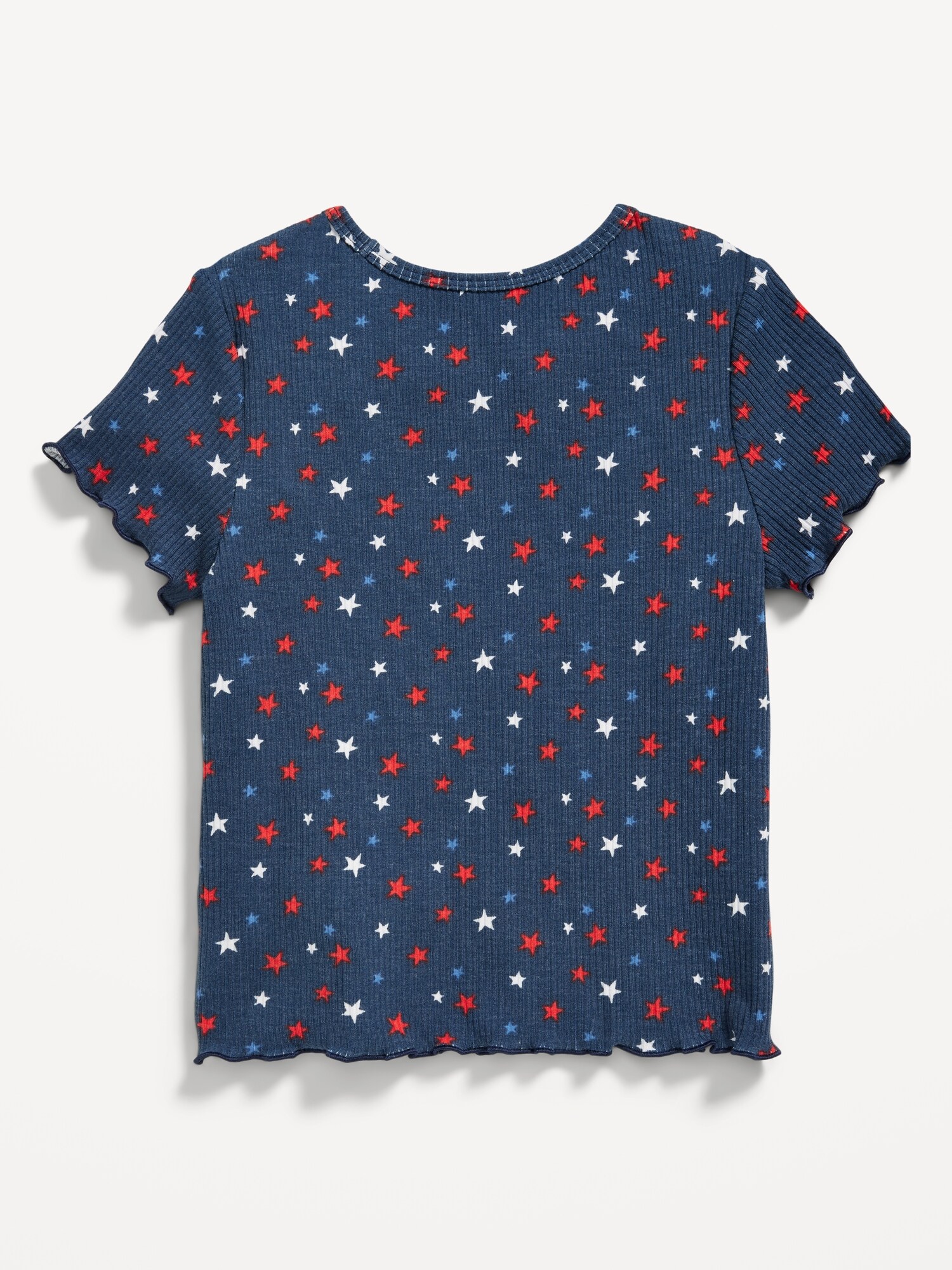 Футболка Old Navy Printed Short-Sleeve Lettuce-Edge T-Shirt для девочек-малышей, цвет: 4th Of July — фото 2