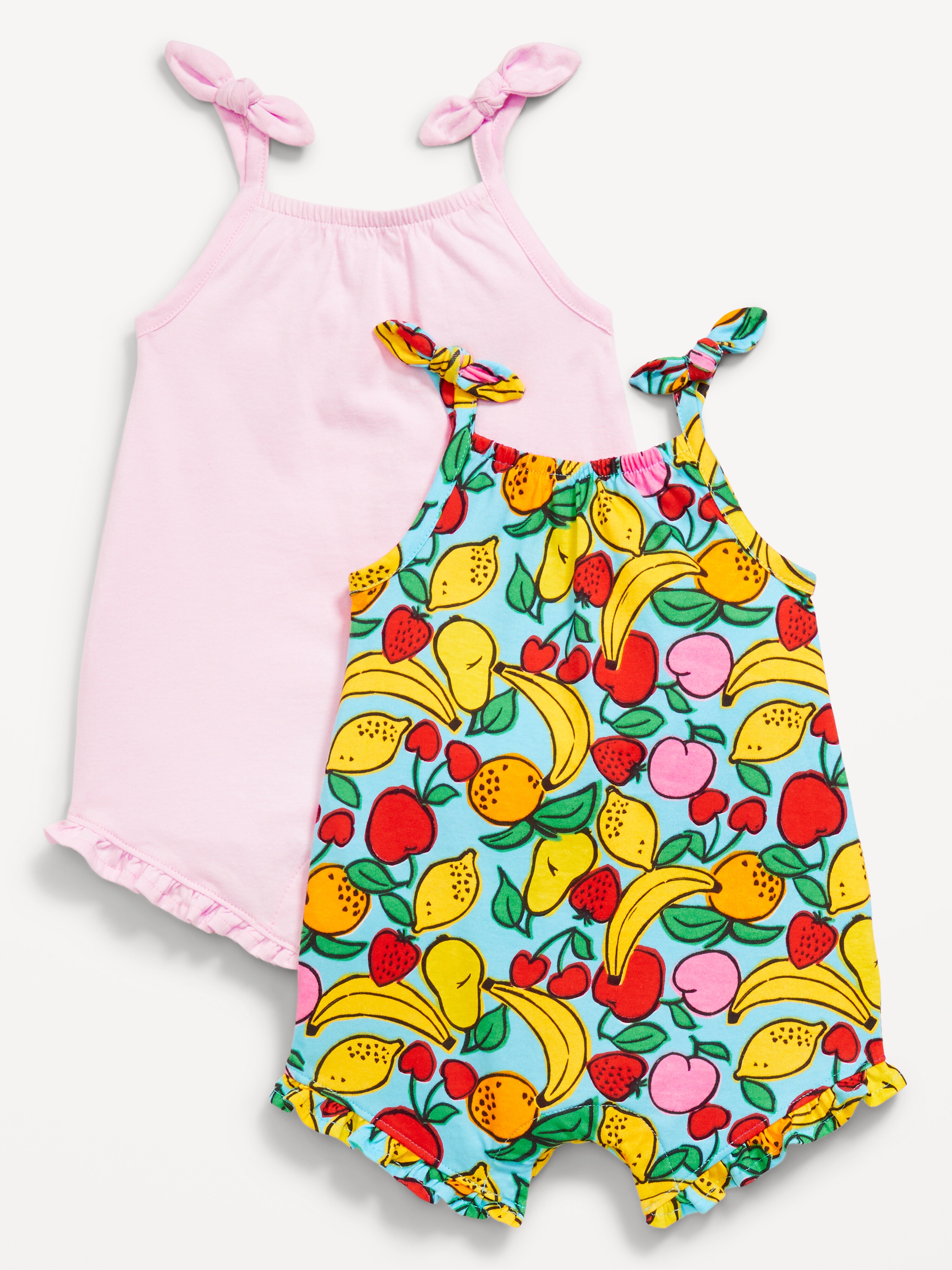 ワンピース Two-Tone Ribbon Romper Two-Tone Ribbon Romper