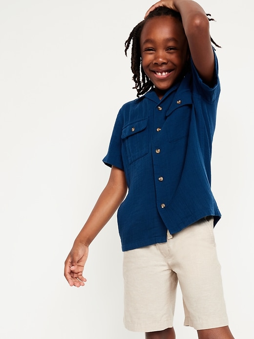 Image number 3 showing, Knee Length Linen-Blend Shorts for Boys