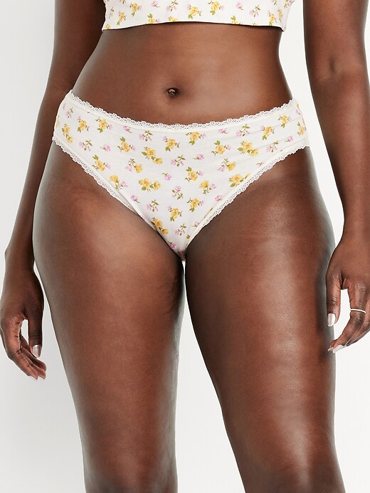 Image number 5 showing, High-Waisted Lace-Trim Bikini Underwear