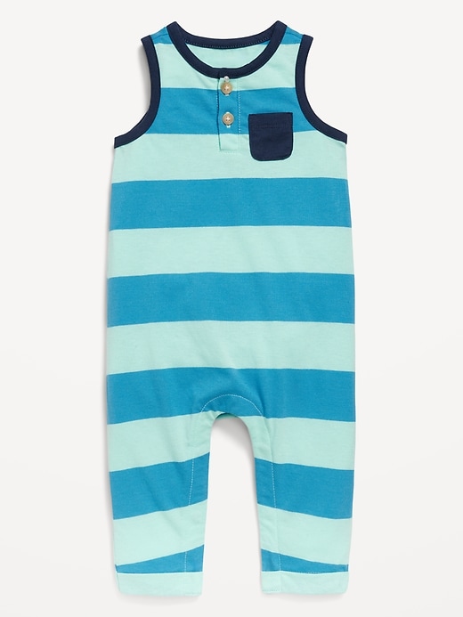 Image number 1 showing, Printed Sleeveless Henley One-Piece for Baby