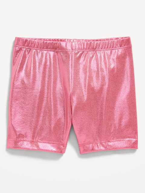Shiny Biker Shorts for Toddler Girls - Super Nova