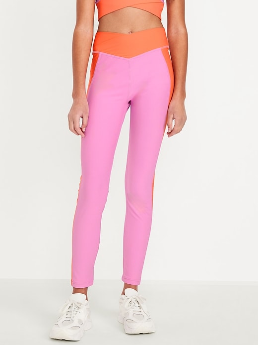 Image number 3 showing, High-Waisted PowerSoft 7/8-Length Performance Leggings for Girls