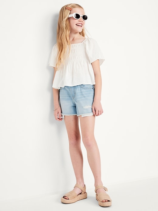 Image number 3 showing, High-Waisted Ripped Frayed-Hem Jean Shorts for Girls