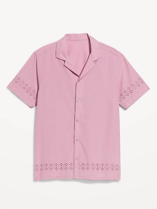 Image number 4 showing, Short-Sleeve Eyelet Camp Shirt
