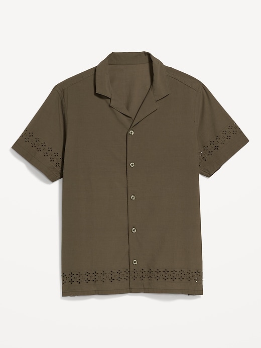 Image number 4 showing, Short-Sleeve Eyelet Camp Shirt
