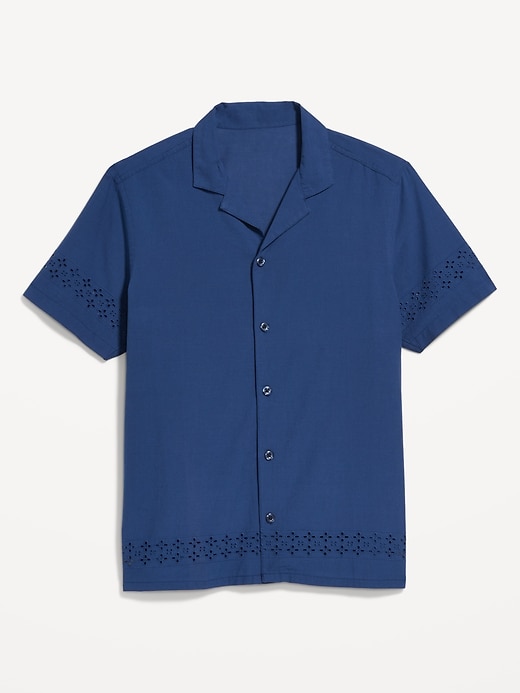 Image number 4 showing, Short-Sleeve Eyelet Camp Shirt