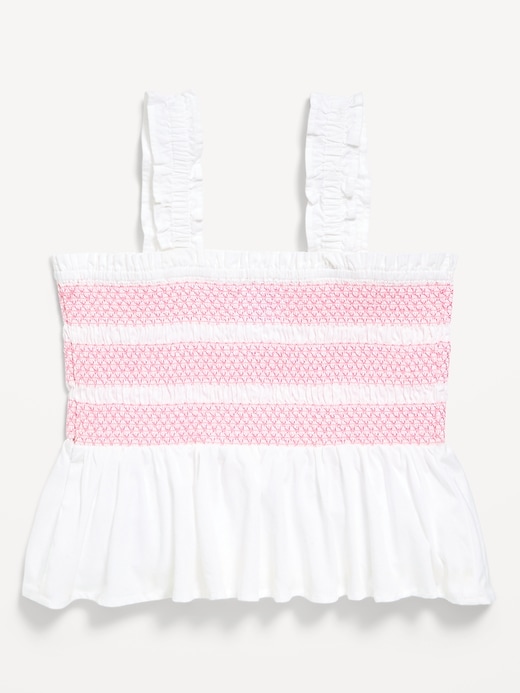 Image number 3 showing, Smocked Peplum Tank Top for Girls
