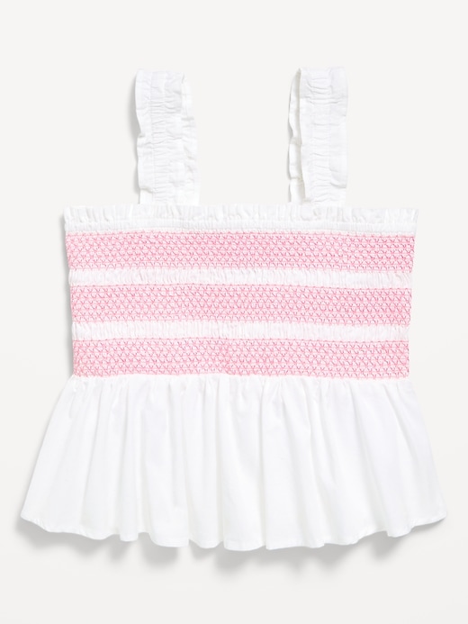 Image number 2 showing, Smocked Peplum Tank Top for Girls