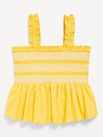 Image number 2 showing, Smocked Peplum Tank Top for Girls