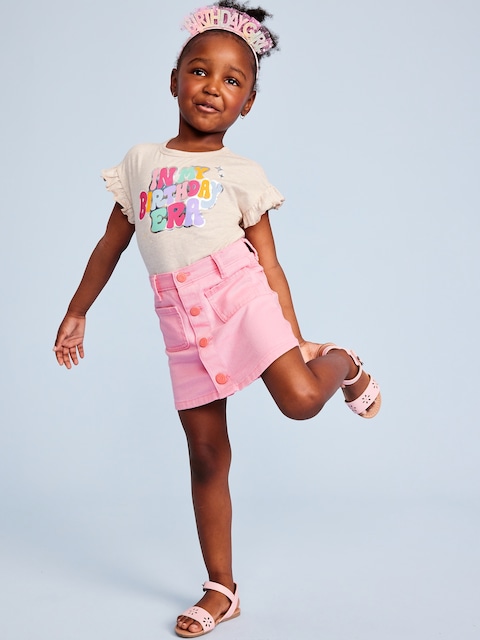 Birthday Graphic T-Shirt for Toddler Girls - Oatmeal Heather