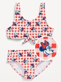 Image number 1 showing, Licensed Graphic Tie-Front Bikini Swim Set for Girls