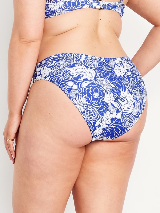 Image number 8 showing, Mid-Rise Textured Bikini Swim Bottoms