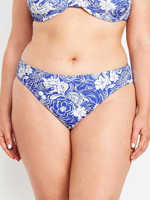 Image number 7 showing, Mid-Rise Textured Bikini Swim Bottoms