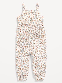 Image number 1 showing, Printed Sleeveless Pocket Jumpsuit for Baby