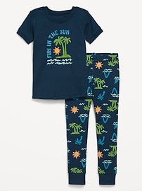 Image number 1 showing, Snug-Fit Graphic Pajama Set for Toddler & Baby