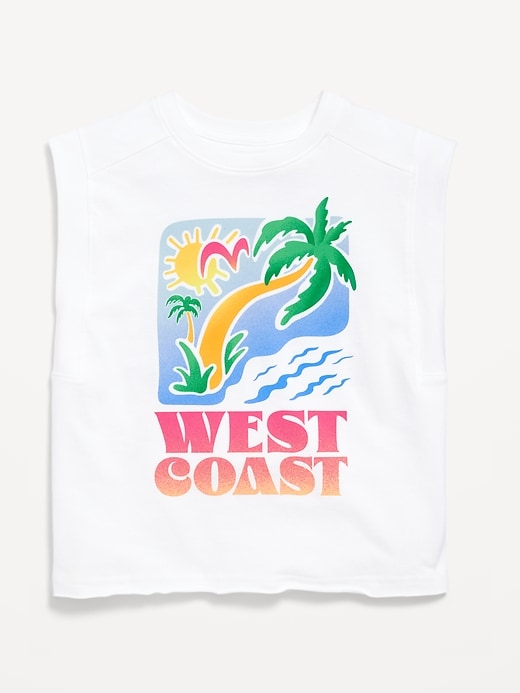 Image number 1 showing, Sleeveless Muscle Graphic T-Shirt for Girls