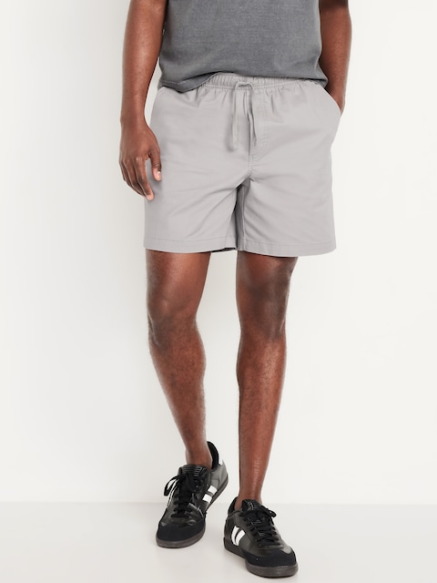 Twill Jogger Shorts -- 5-inch inseam - Grayscale