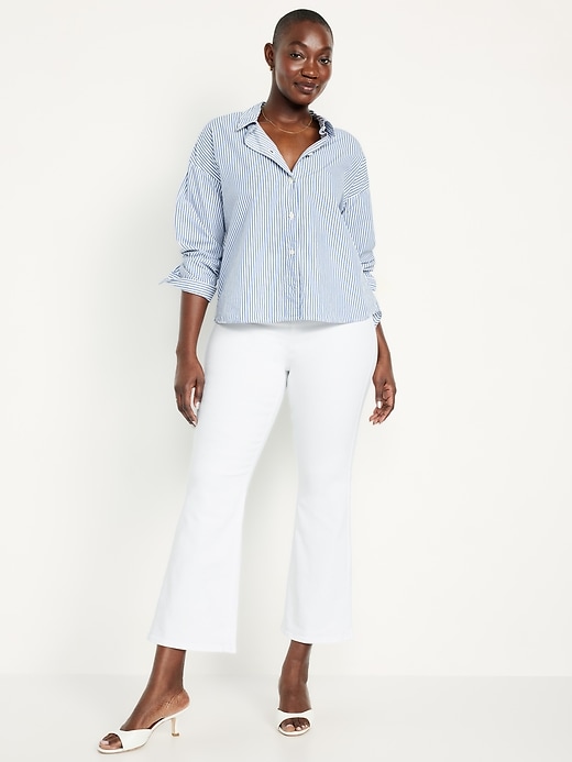 Image number 5 showing, High-Waisted Weekender Pull-On Crop Flare Jeans