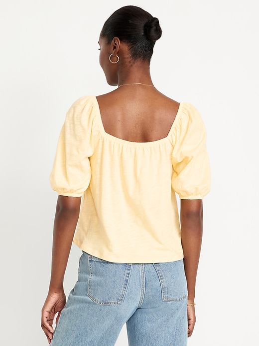 Image number 2 showing, Square-Neck Puff-Sleeve Top
