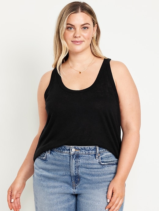 Image number 6 showing, Linen-Blend Tank Top