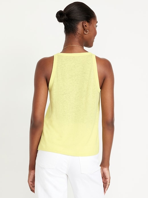 Image number 2 showing, Linen-Blend Tank Top