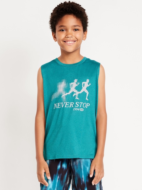 CloudMotion Graphic Performance Tank Top for Boys - Steel Sea