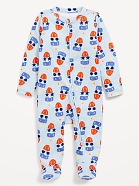 Image number 1 showing, Printed 2-Way-Zip Sleep & Play Footed One-Piece for Baby