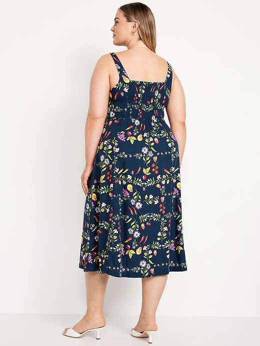Image number 7 showing, Fit & Flare Sleeveless Linen-Blend Midi Dress