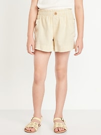 Image number 1 showing, Printed Linen-Blend Utility Shorts for Girls