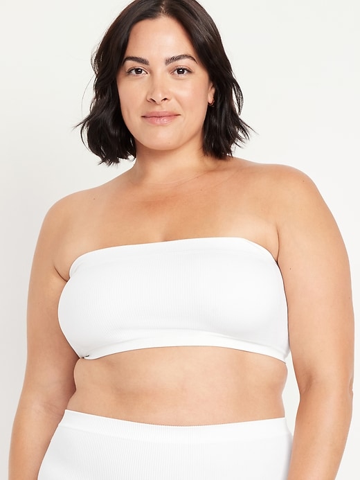 Image number 7 showing, Seamless Ribbed Longline Bandeau Bra