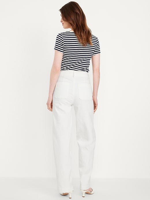 Image number 3 showing, Extra High-Waisted Mariner Wide-Leg Jeans