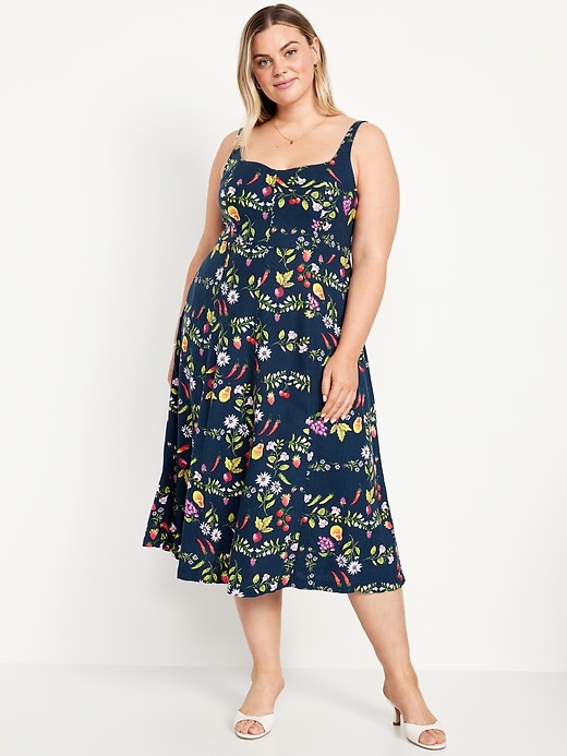 Image number 6 showing, Fit & Flare Sleeveless Linen-Blend Midi Dress