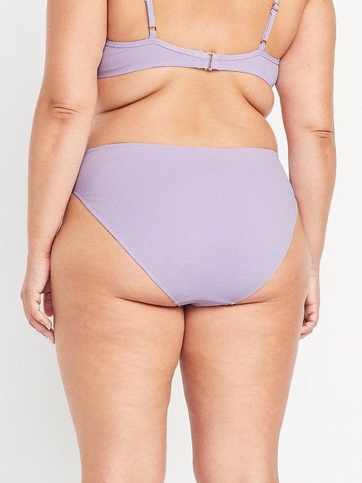 Image number 8 showing, Mid-Rise Textured Bikini Swim Bottoms