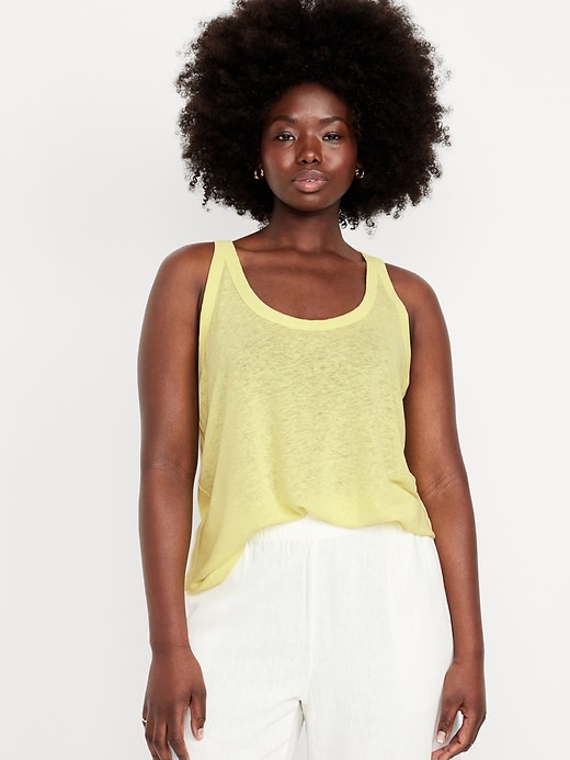 Image number 4 showing, Linen-Blend Tank Top