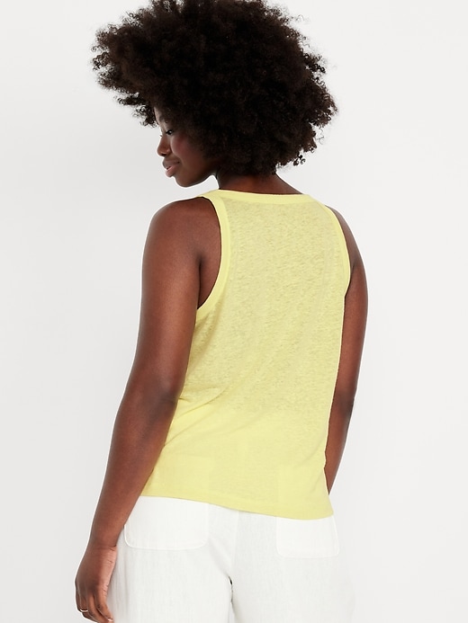 Image number 5 showing, Linen-Blend Tank Top