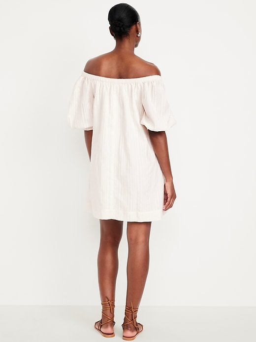 Image number 2 showing, Textured-Dobby Mini Swing Dress