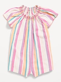 Image number 1 showing, Printed Flutter-Sleeve One-Piece Romper for Baby