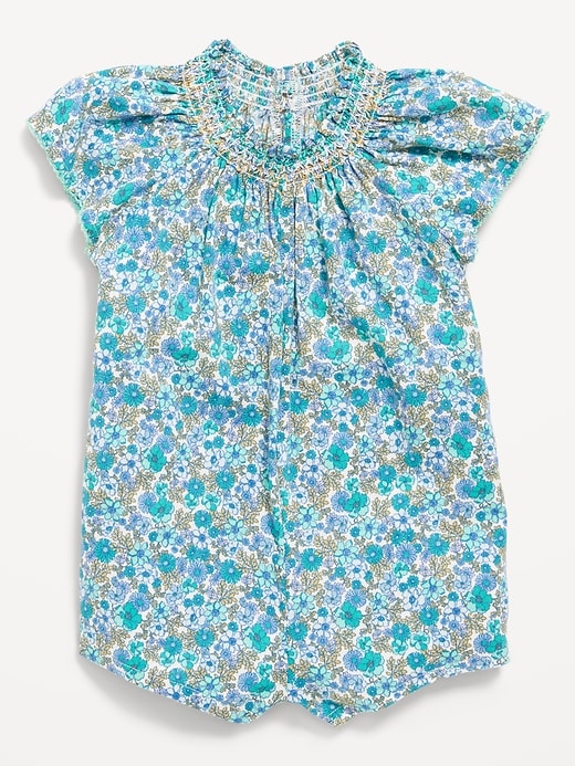 Image number 1 showing, Printed Flutter-Sleeve One-Piece Romper for Baby