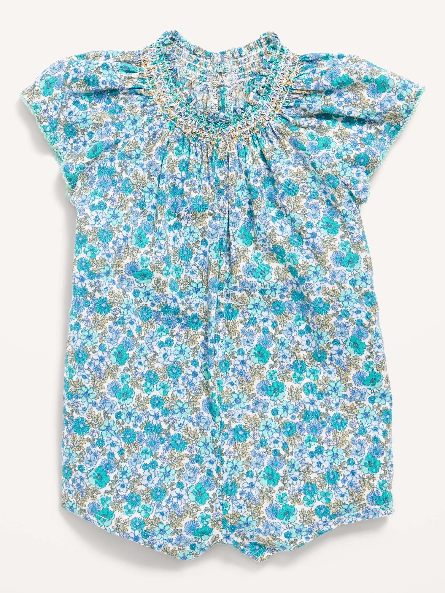 Printed Flutter-Sleeve One-Piece Romper for Baby