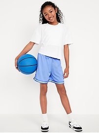 Image number 1 showing, High-Waisted Mesh Basketball Shorts for Girls