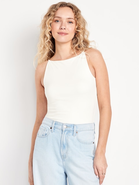 Double-Layer Cami Bodysuit - Sea Salt