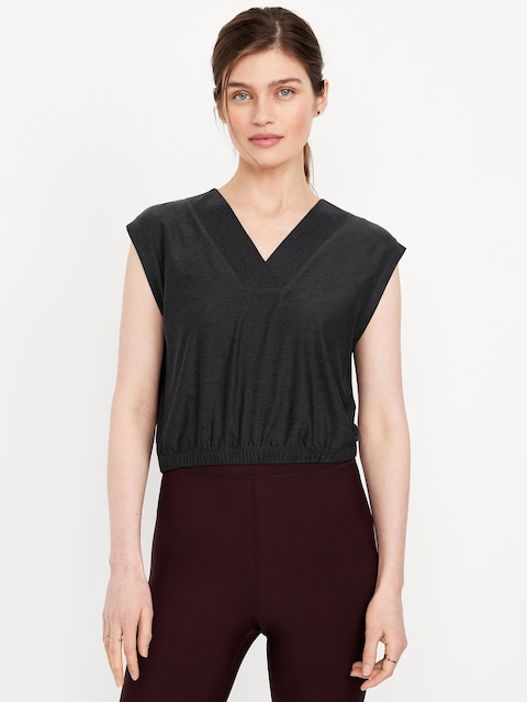 CloudMotion V-Neck Tank - Black Jack